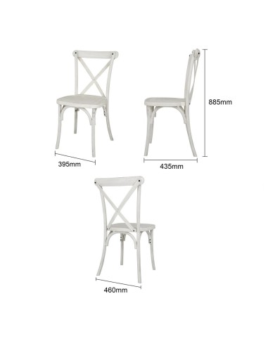Chaises résine Bolero Manhattan blanches - lot de 4