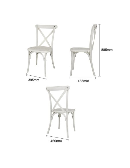 Chaises résine Bolero Manhattan blanches - lot de 4