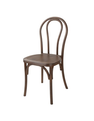 Chaises Bolero Soho noyer - lot de 4, design bois courbé
