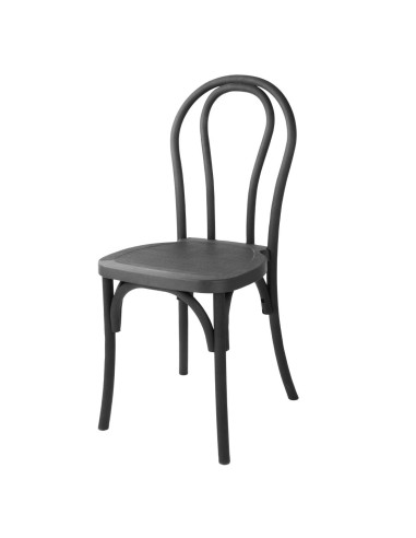 Chaises en résine style bois courbé Bolero Soho noires - lot de 4