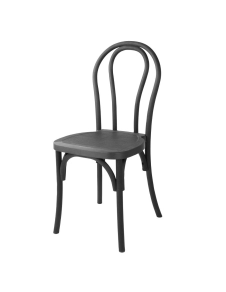 Chaises en résine style bois courbé Bolero Soho noires - lot de 4