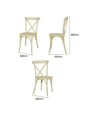 Chaises Bolero Manhattan 4 pcs - design croisé, résine