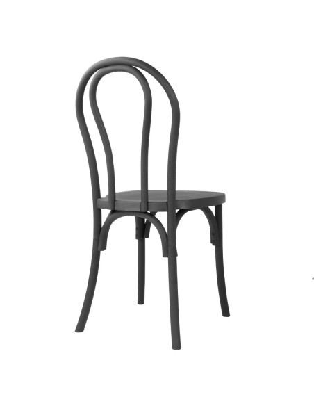 Chaises en résine style bois courbé Bolero Soho noires - lot de 4