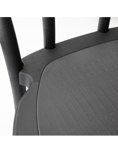 Chaises en résine style bois courbé Bolero Soho noires - lot de 4