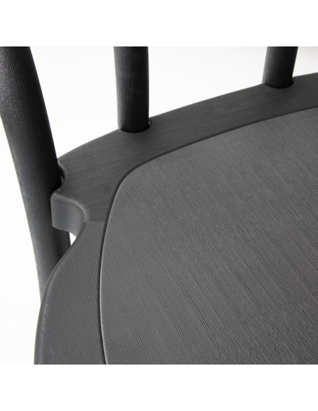 Chaises en résine style bois courbé Bolero Soho noires - lot de 4