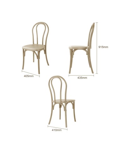 Chaises Bolero Soho en résine style bois courbé - lot de 4