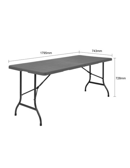 Table pliante rotin Boléro 1829 mm - Élégance et praticité