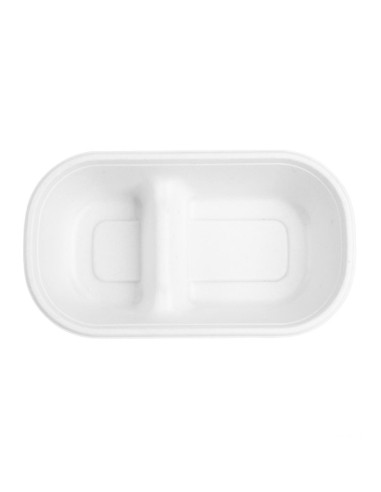 Barquettes ovales 2 compartiments 900ml compostables - Fiesta