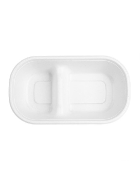 Barquettes ovales 2 compartiments 900ml compostables - Fiesta