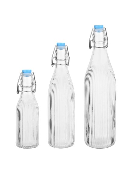 Bouteilles d'eau 1L à bouchon mécanique Olympia - lot de 6