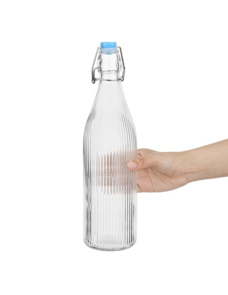 Bouteilles d'eau 1L à bouchon mécanique Olympia - lot de 6