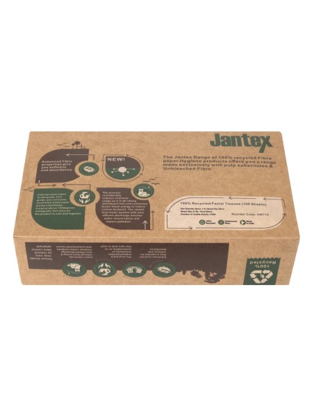 Mouchoirs Jantex Green 100% recyclé - 100 feuilles - lot de 36