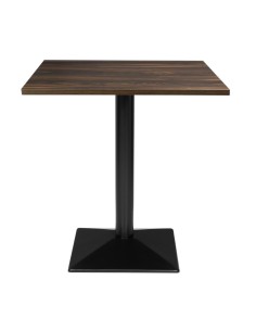 Table carrée Bolero 700 mm effet bois foncé - solide et stable