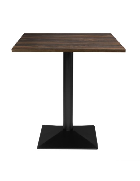 Table carrée Bolero 700 mm effet bois foncé - solide et stable