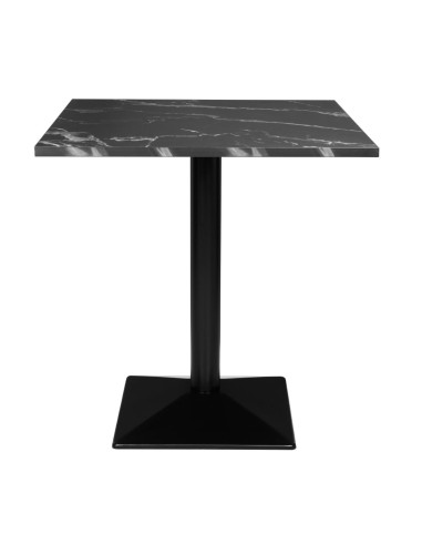 Table carrée Bolero effet pierre noire 700mm