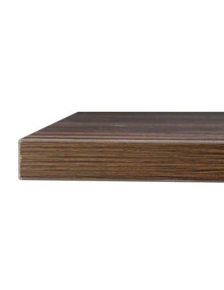 Table carrée Bolero 700 mm effet bois foncé - solide et stable