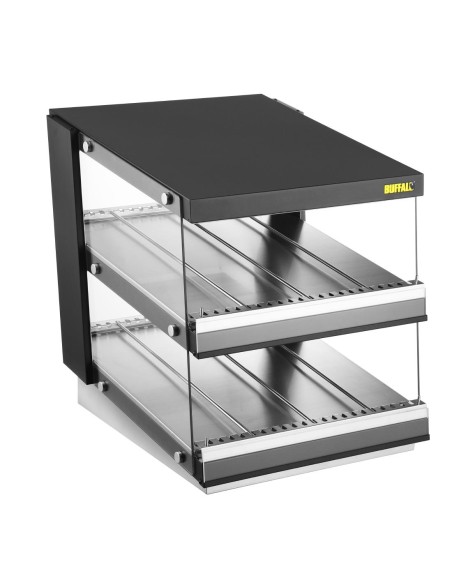 Vitrine chauffante inclinée Buffalo 2 étagères - 980W