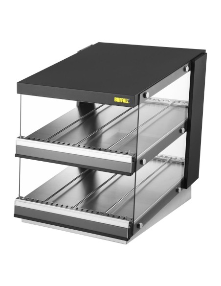 Vitrine chauffante inclinée Buffalo 2 étagères - 980W