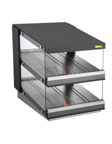 Vitrine chauffante inclinée Buffalo 2 étagères - 980W