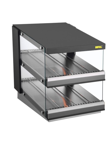 Vitrine chauffante inclinée Buffalo 2 étagères - 980W