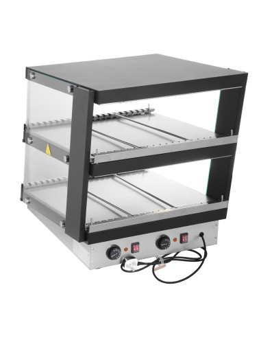 Vitrine chauffante inclinée Buffalo 2 étagères - 980W