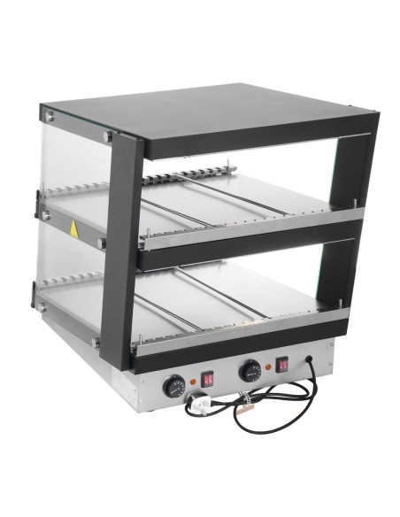 Vitrine chauffante inclinée Buffalo 2 étagères - 980W