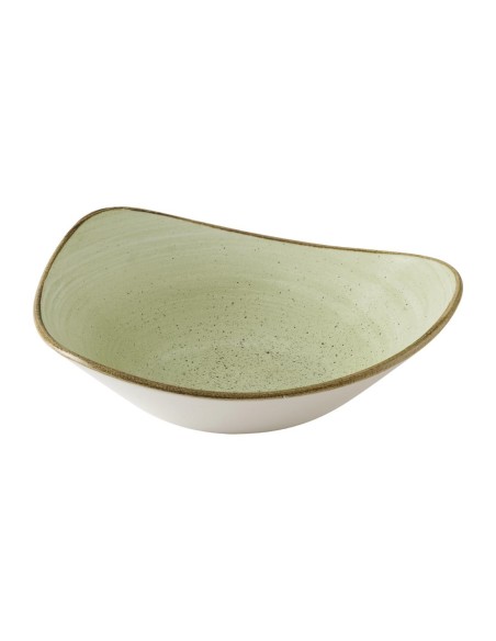 Bols triangulaires Churchill Stonecast Raw Green Lotus 177 mm - Lot de 12