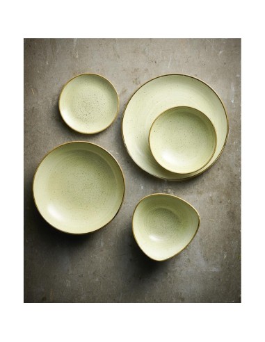 Assiettes Stonecast Raw Green 165mm - Lot de 12