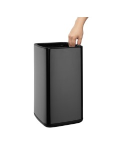 Poubelle carrée Bolero noire 10L - design élégant 2