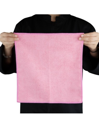 Chiffons microfibre Jantex roses - lot de 5 400x400 mm