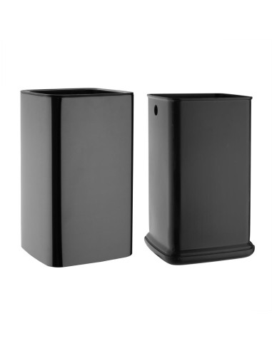 Poubelle carrée Bolero noire 10L - design élégant