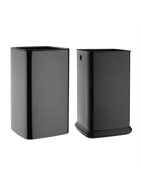 Poubelle carrée Bolero noire 10L - design élégant