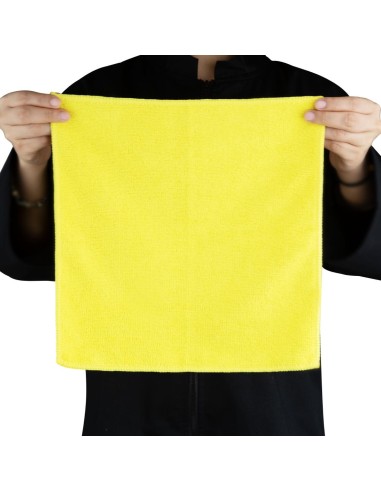 Chiffons microfibre Jantex jaunes 400x400 mm - lot de 5