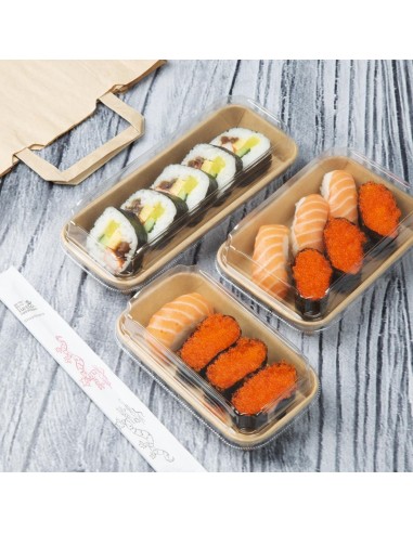 Couvercles PET pour barquettes sushi No.1 - 300 pcs | Fiesta