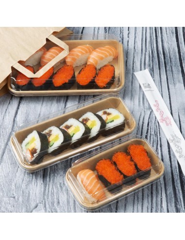 Couvercles PET pour barquettes sushi n°7 - Lot de 300