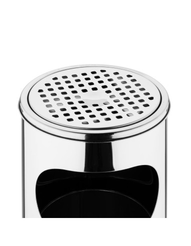 Cendrier poubelle Bolero 12L - Inox noir