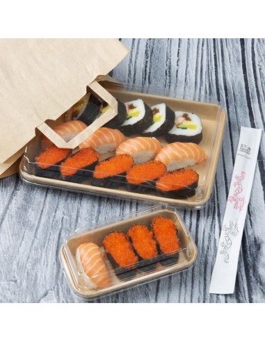 Couvercles PET pour barquettes sushi No. 11 - Lot de 300