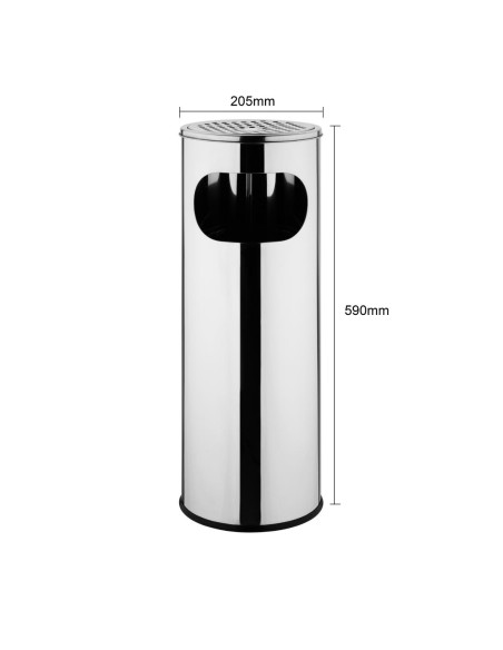 Cendrier poubelle Bolero 12L - Inox noir