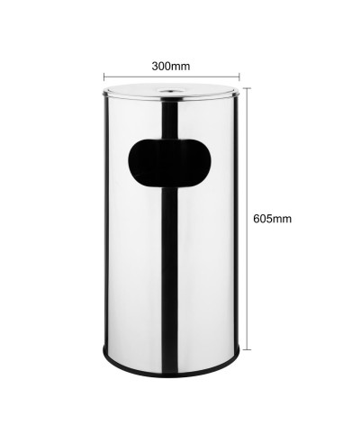 Cendrier poubelle Bolero 30L - inox noir