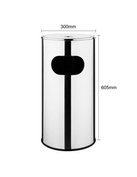 Cendrier poubelle Bolero 30L - inox noir
