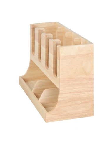 Organisateur de gobelets Olympia en bois d'hévéa - 450x405x240 mm