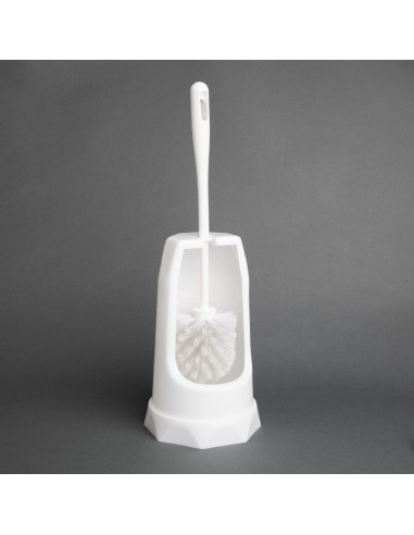 Brosse ronde Jantex blanc avec support - 370 mm