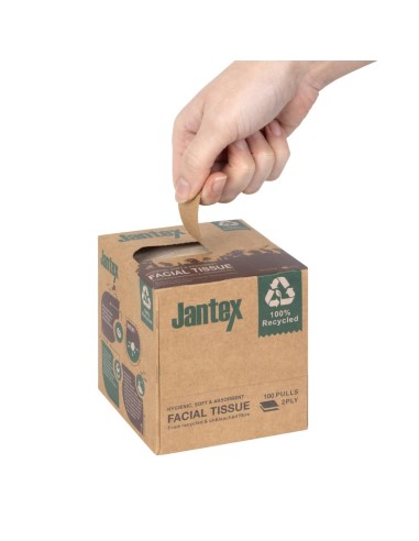 Cube de mouchoirs Jantex Green 100% recyclé - lot de 36