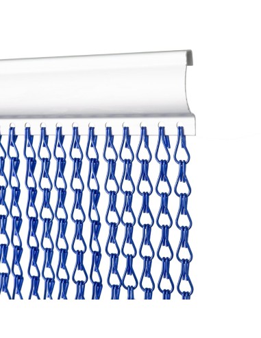 Moustiquaire de porte à chaînes EazyZap bleue - Aluminium