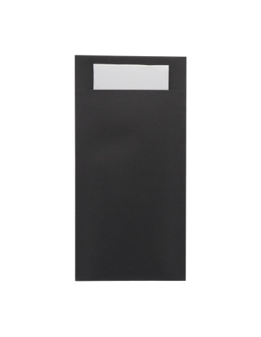 Pochettes à couverts Europochette taille royale noire - lot de 250