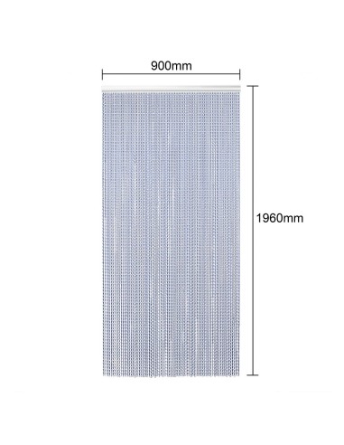 Moustiquaire de porte à chaînes EazyZap bleue - Aluminium