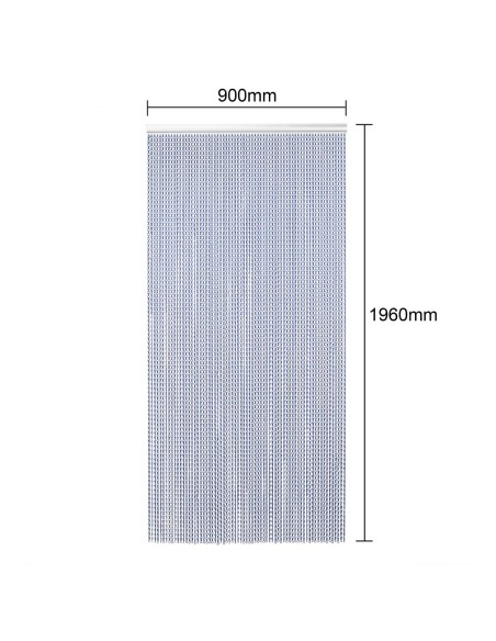 Moustiquaire de porte à chaînes EazyZap bleue - Aluminium