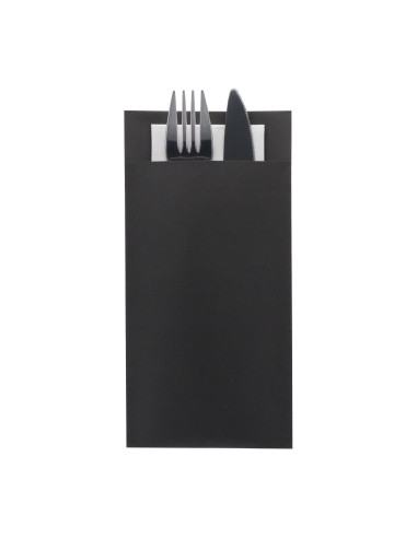 Pochettes à couverts Europochette taille royale noire - lot de 250