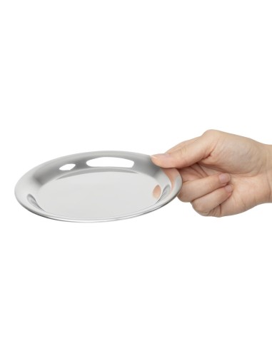 Plateau à addition rond inox Olympia 150mm - élégant et pratique