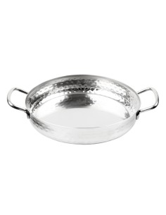 Plat double poignée en inox martelé Olympia 180 mm 2